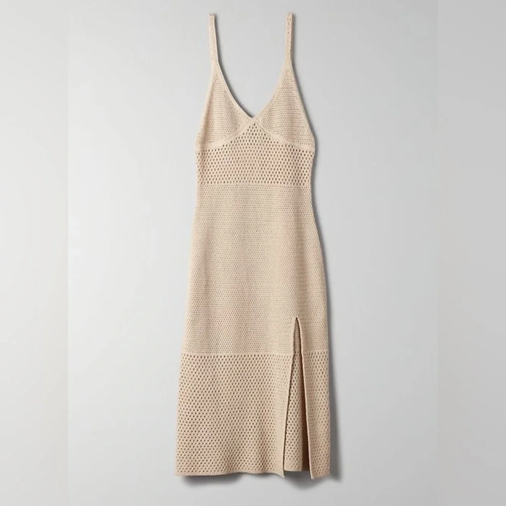 Aritzia - Wilfred - Evie Midi Dress - Oyster Huitre - Size Medium (M) - Picture 1 of 12